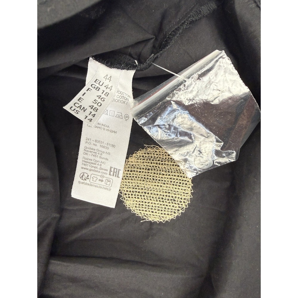 Noet Button Down Top Women's Size 14 Lagenlook Art To Wear Geometric‎ Black - Picture 6 of 12